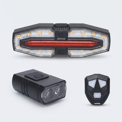 Pack Avant + Arrière : clignotant Pharello Signal, télécommande et phare avant